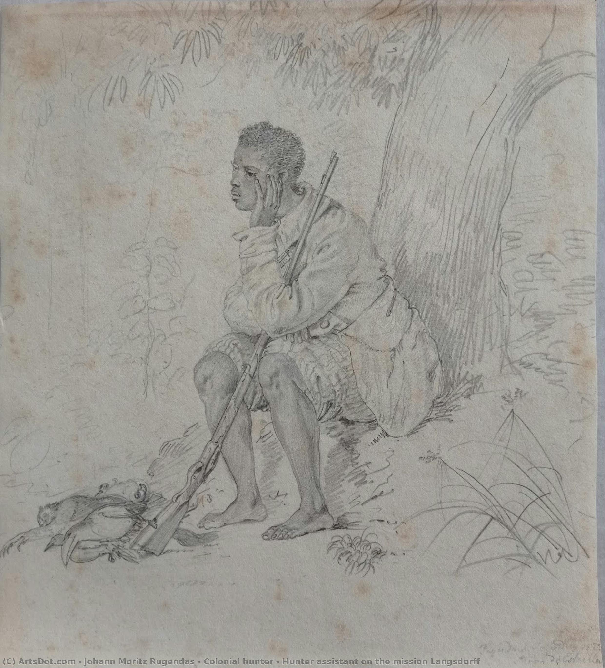 Colonial Hunter - Hunter Assistant On The Mission Langsdorff — Johann Moritz Rugendas
