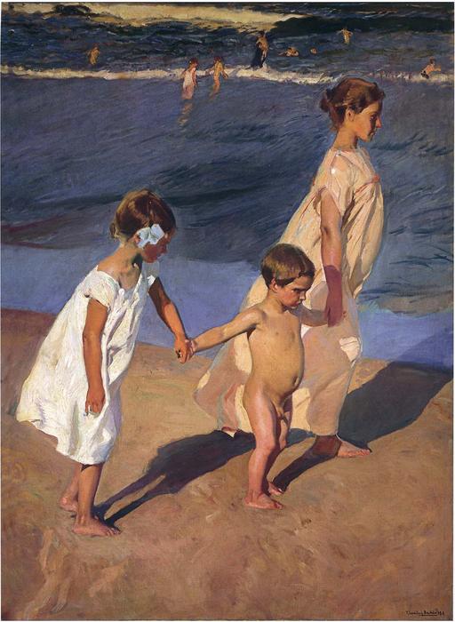 To The Water, Valencia (also Known As Going For A Bath, Valencia) — Joaquín Sorolla Y Bastida