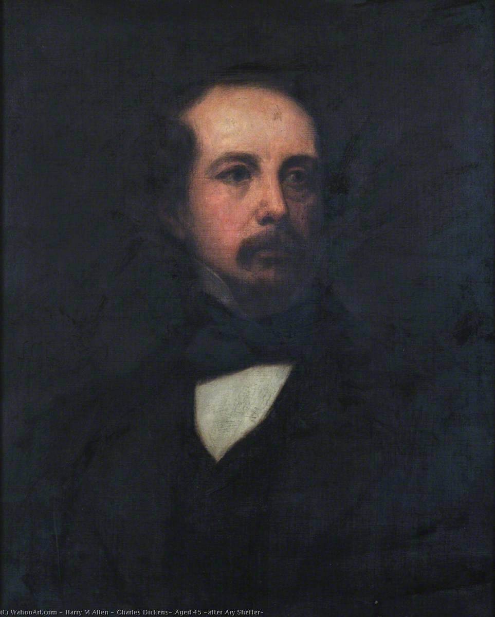 Charles Dickens, Aged 45 (after Ary Sheffer) — Harry M Allen