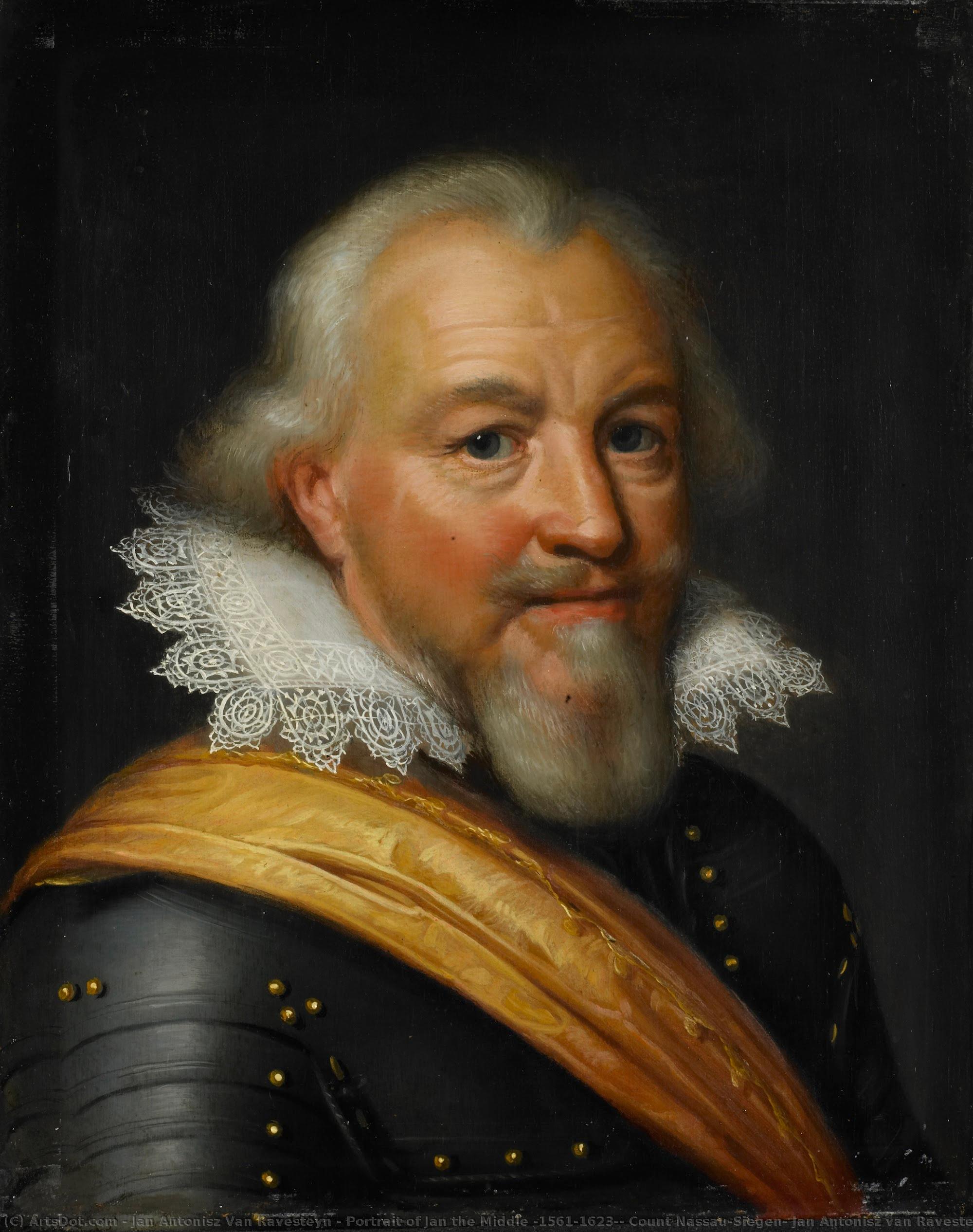 Portrait Of Jan The Middle (1561-1623), Count Nassau-siegen, Jan Antonisz Van Ravesteyn (workshop Of), C. 1610 - C. 1620 — Jan Antonisz Van Ravesteyn