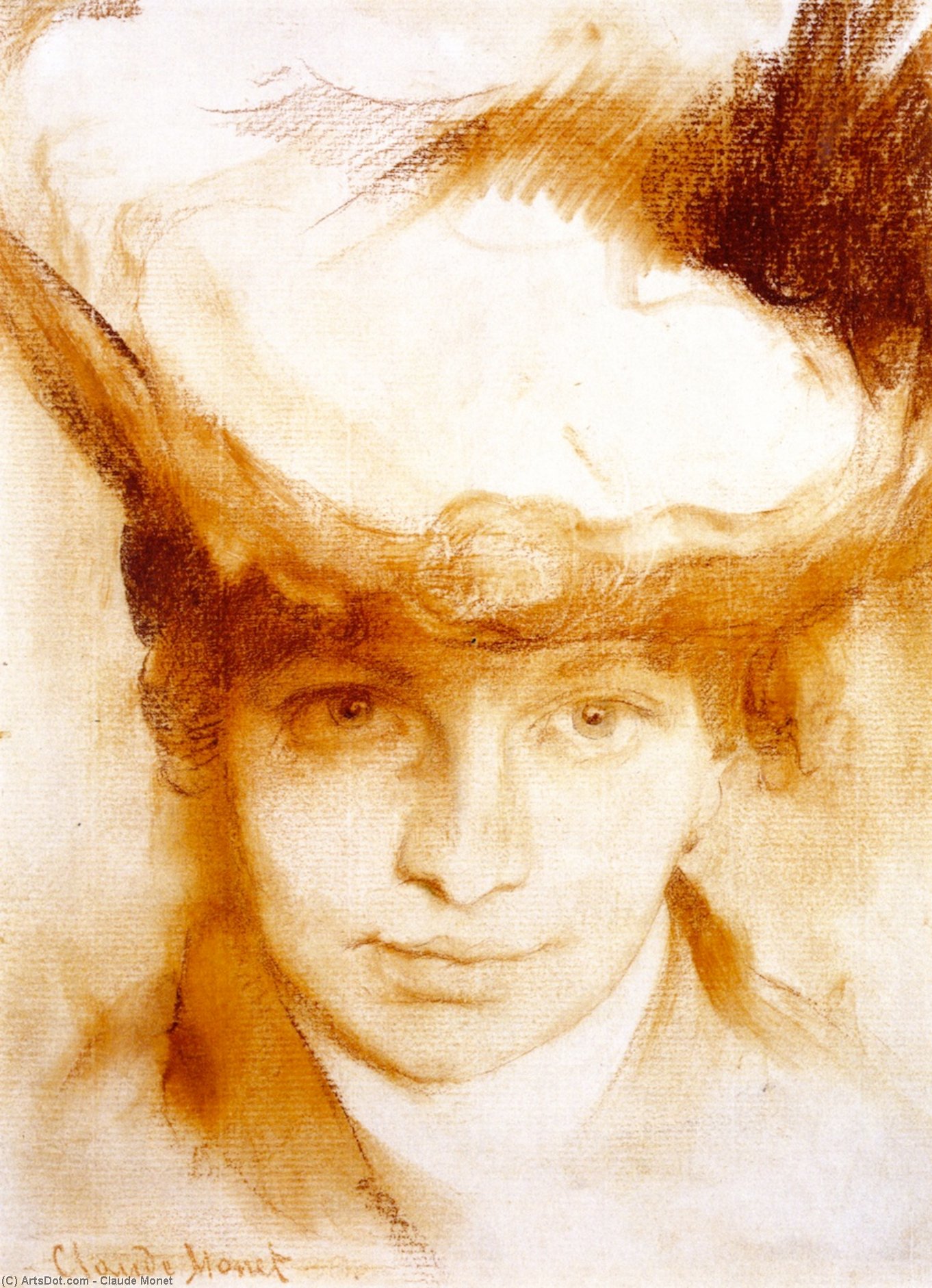Portrait Of A Woman In Normandy Cap — Claude Monet