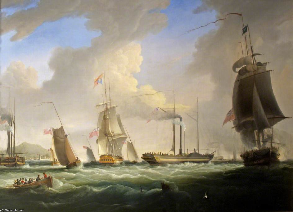 George Iv On Board The 'lightning', The First Post Office Steam Packet To Dublin — William John Huggins