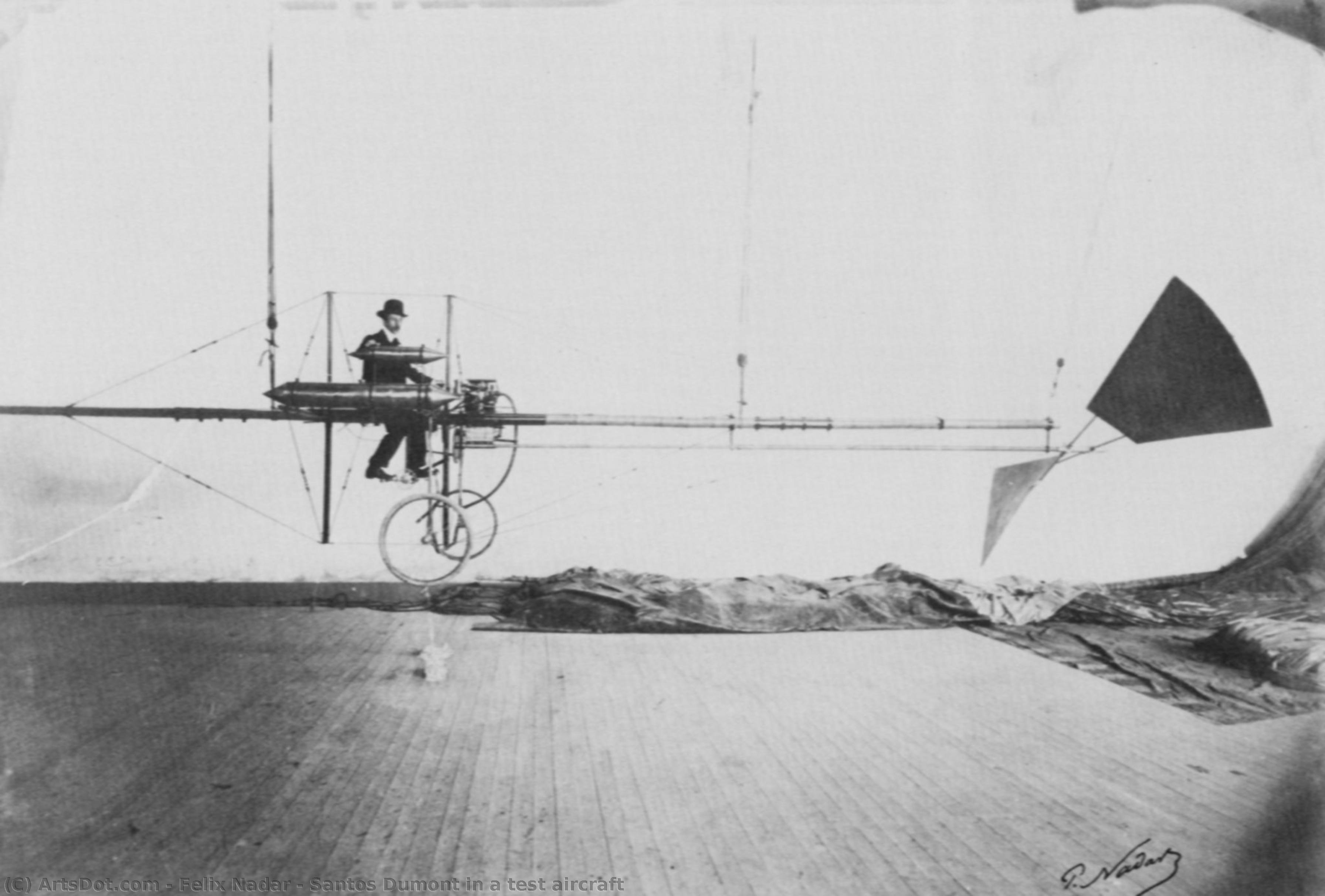 Santos Dumont In A Test Aircraft — Félix Nadar