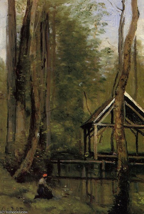 Fishing Shed At Mathois Near Gournay-en-bray — Jean-baptiste-camille Corot