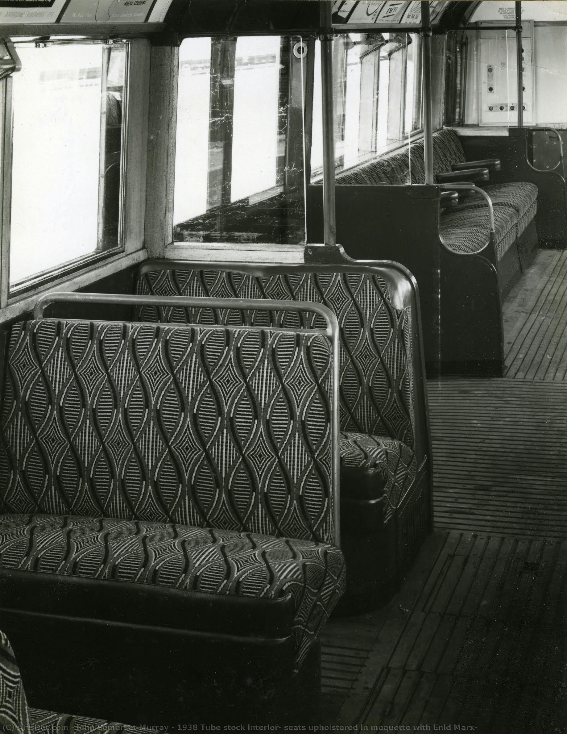 1938 Tube Stock Interior; Seats Upholstered In Moquette With Enid Marx — John Somerset Murray