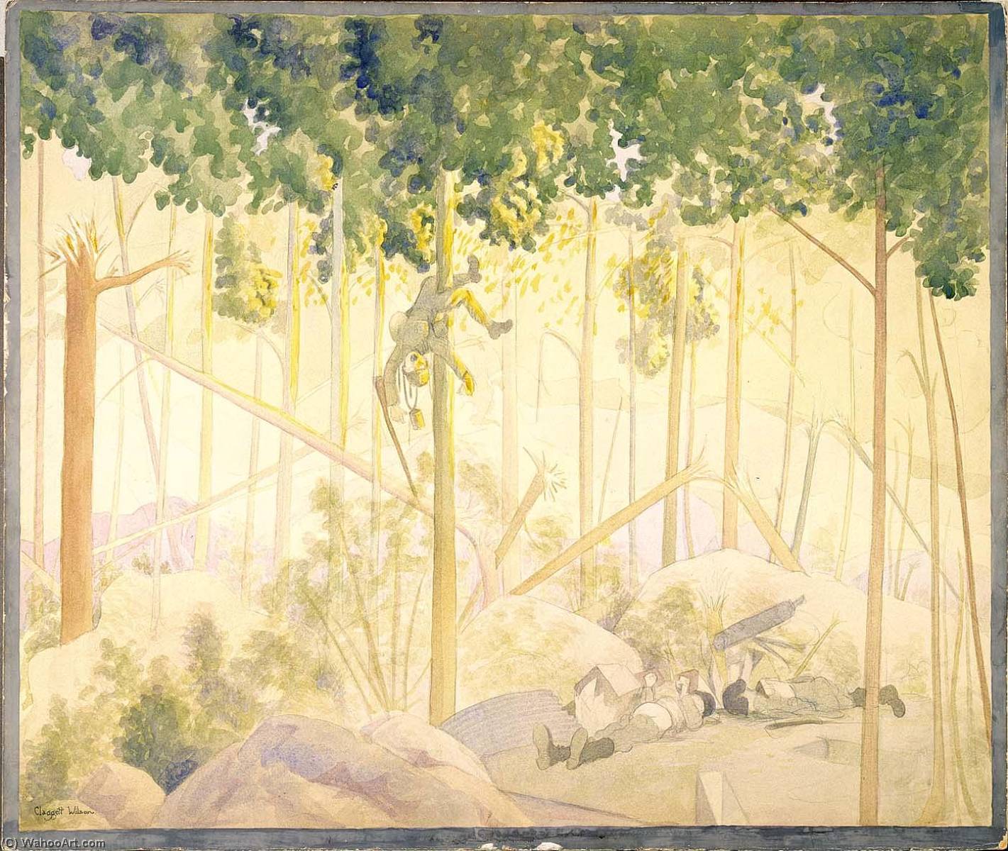 Early June Morning, Bois De Belleau Sniper Who Had Been Potted During The Night — Claggett Wilson