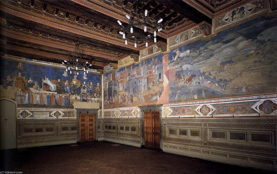 Good And Bad-view Of The Frescoes — Ambrogio Lorenzetti