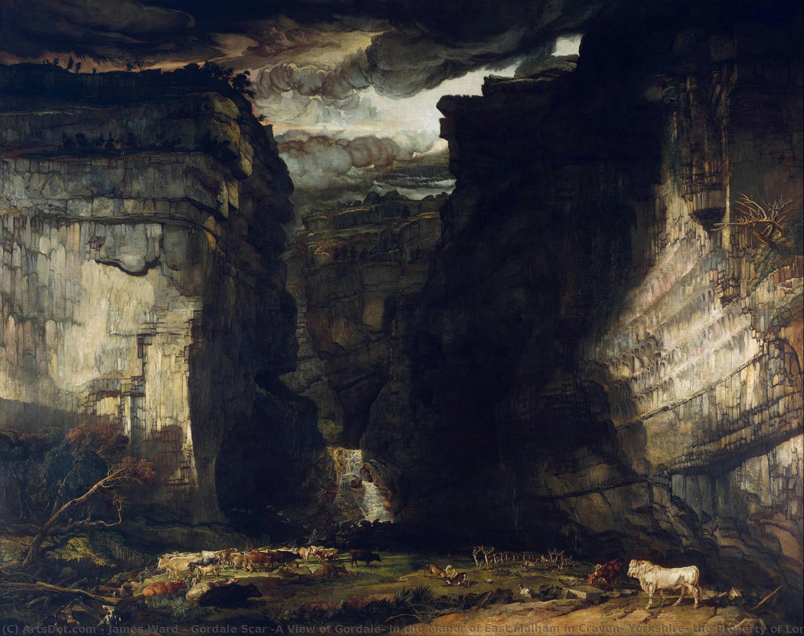 Gordale Scar (a View Of Gordale, In The Manor Of East Malham In Craven, Yorkshire, The Property Of Lord Ribblesdale) — Džejms Vord