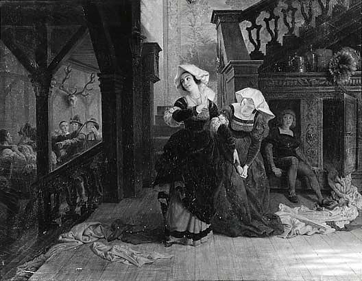 Scene From The Merry Wives Of Windsor, (painting) — Emanuel Gottlieb Leutze