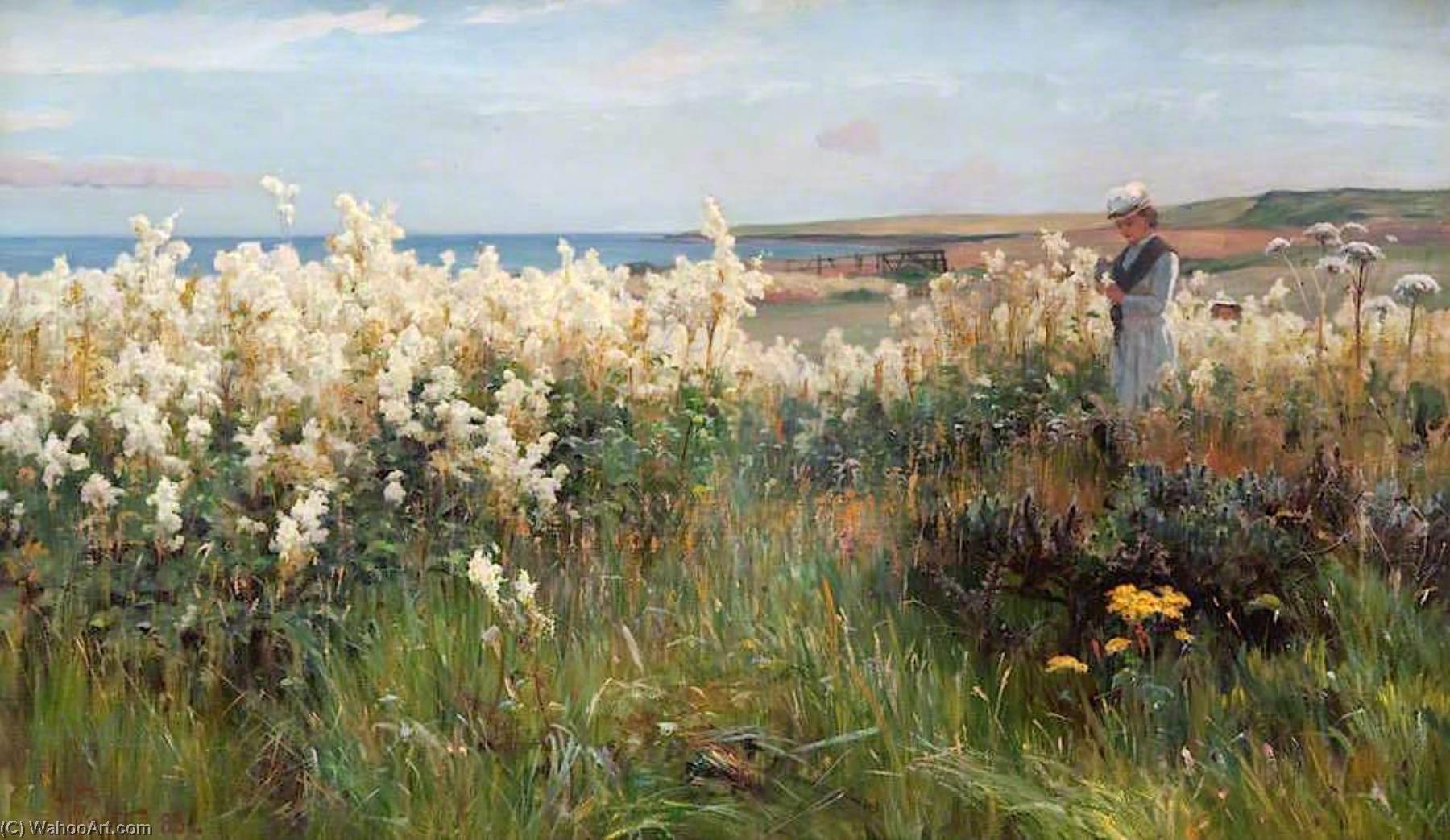 Girl In A Field With Blossom — William Pratt