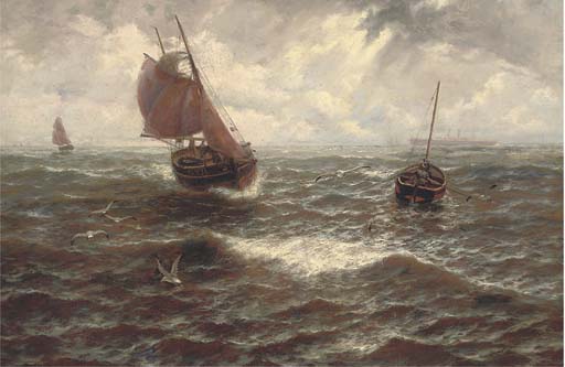 Off Great Yarmouth Harbour — Thomas Rose Miles
