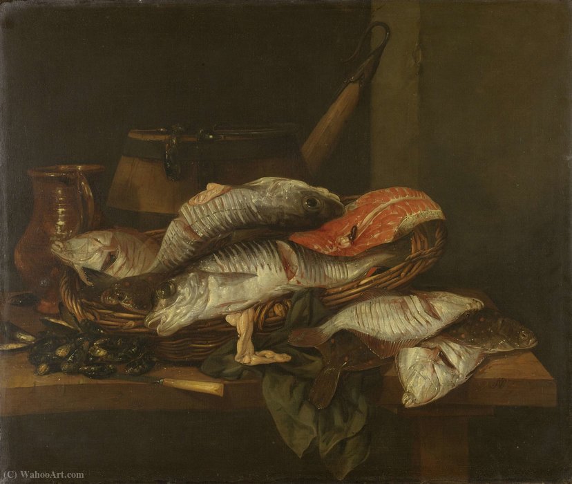 Still Life With Fish (1650) (74 X 87) (amsterdam, The State Museum) — Abraham Hendricksz. Van Beyeren