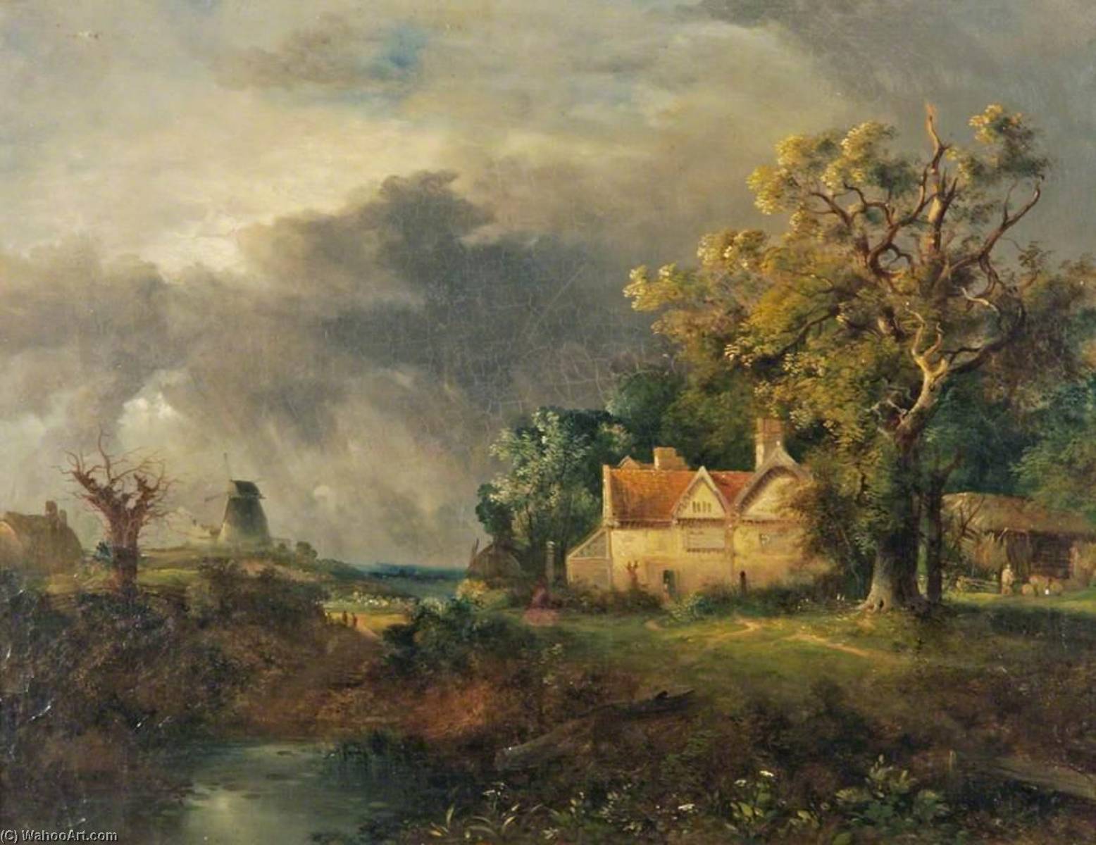 Landscape With A Farmhouse And A Mill — William Henry Crome