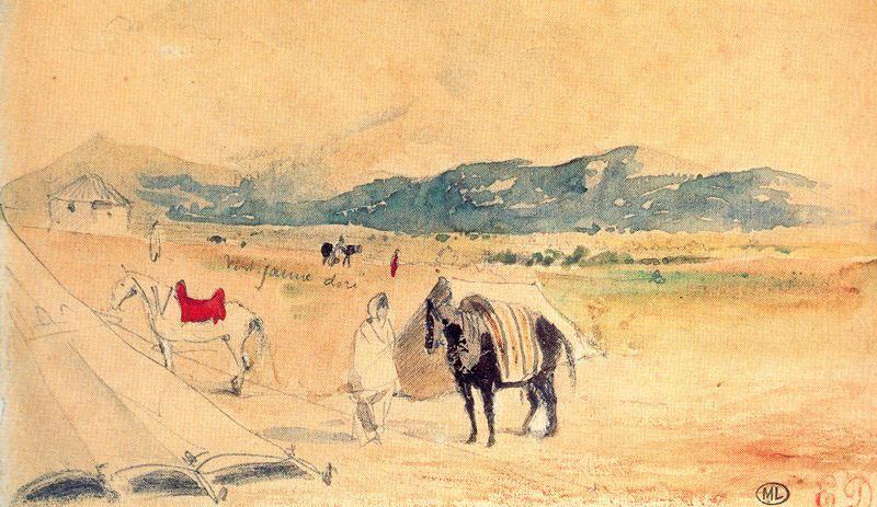 Encampment In Morocco, Between Tangiers And Meknes — Eugène Delacroix