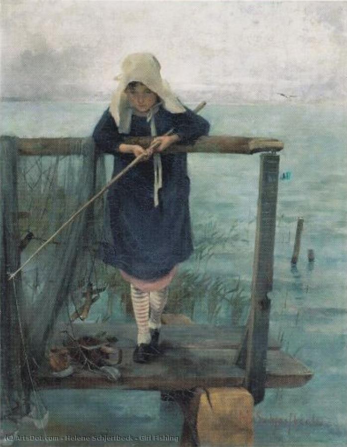 Girl Fishing — Helene Schjerfbeck