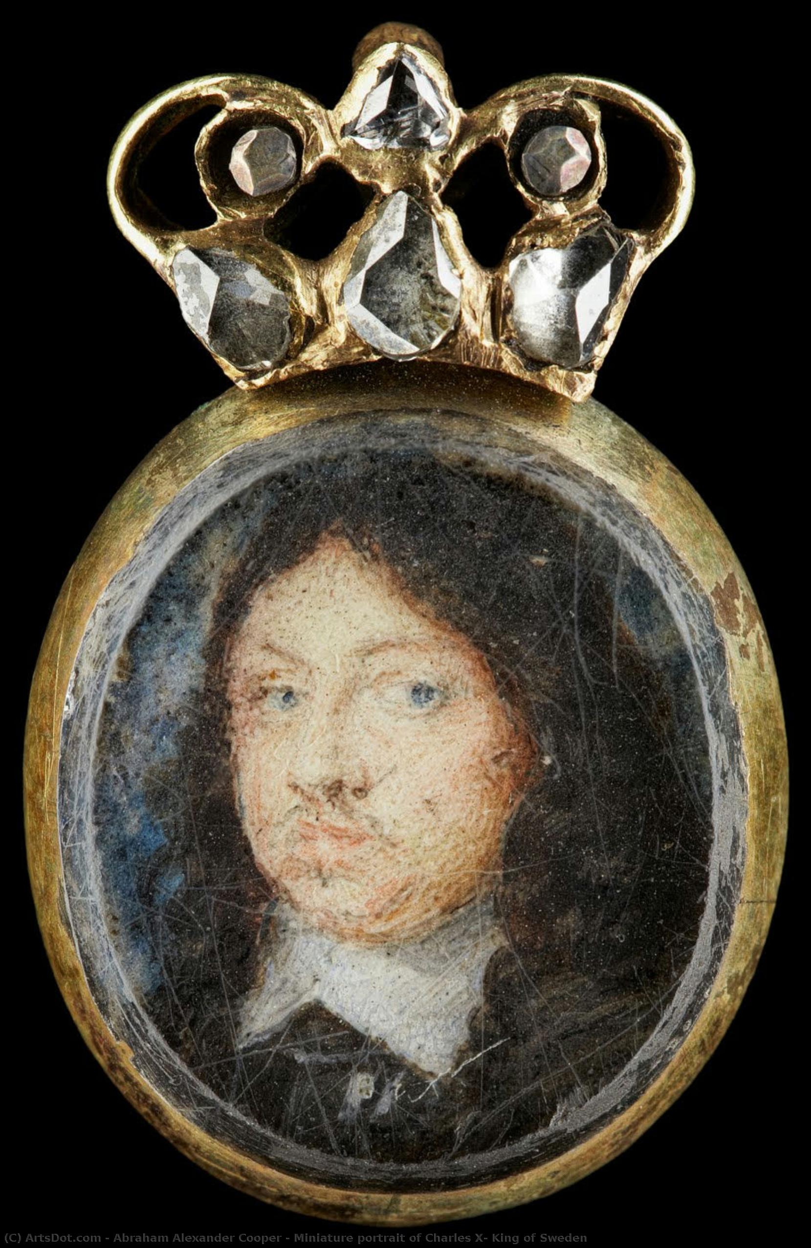Miniature Portrait Of Charles X, King Of Sweden — Abraham Alexander Cooper