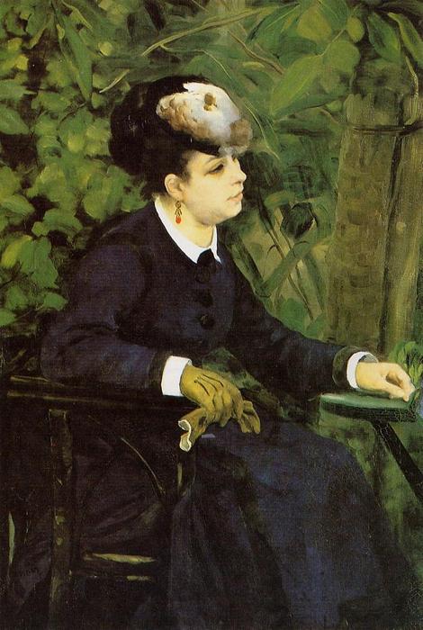 Woman In A Garden (also Known As Woman With A Seagull) — Pierre-auguste Renoir