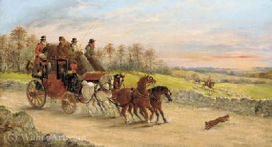 A Bristol To London Mail Coach With A Hunt Beyond — John Charles Maggs