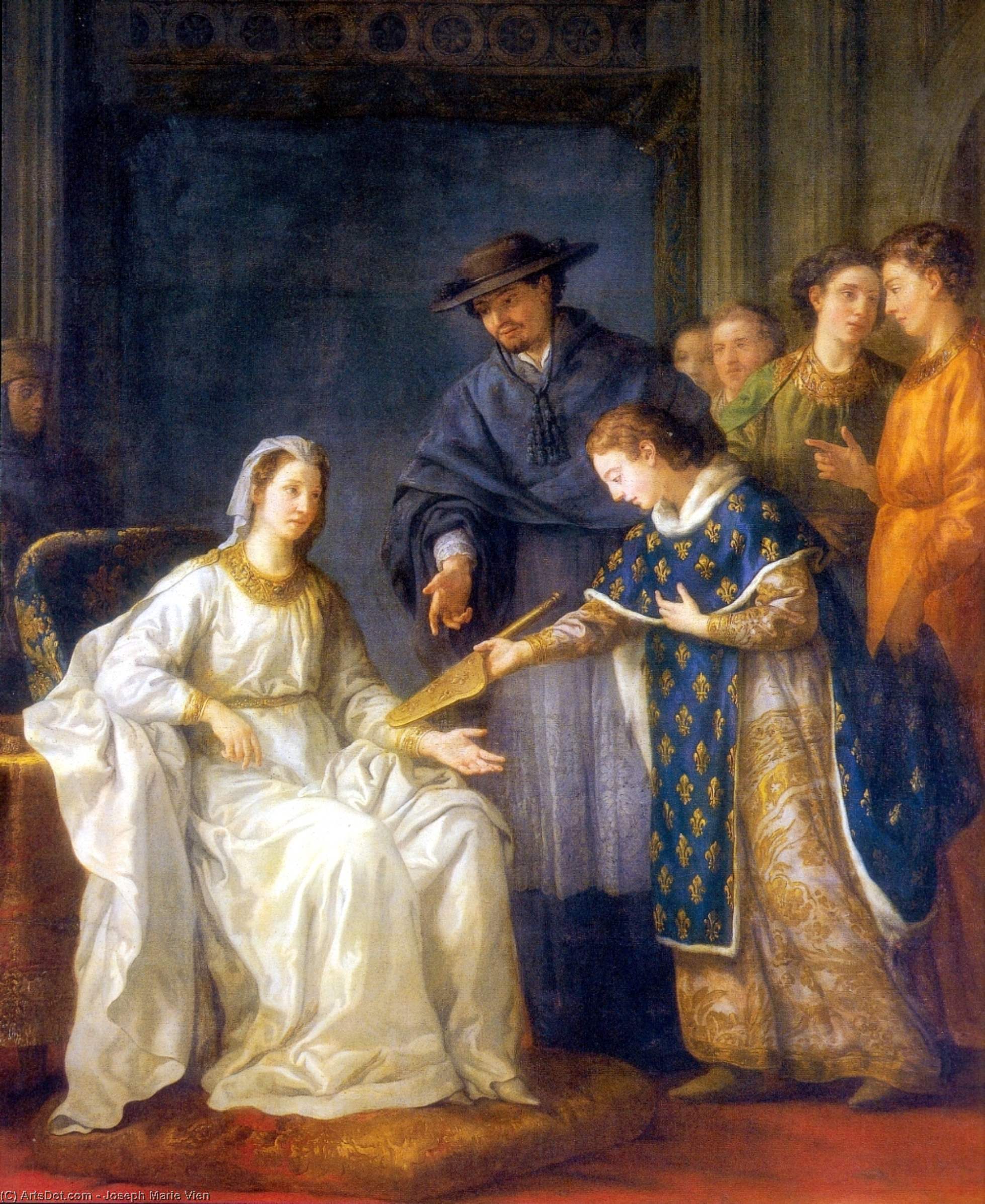 Saint Louis, King Of France, Handing The Regency Has His Mother Blanche Of Castile — Joseph Marie Vien