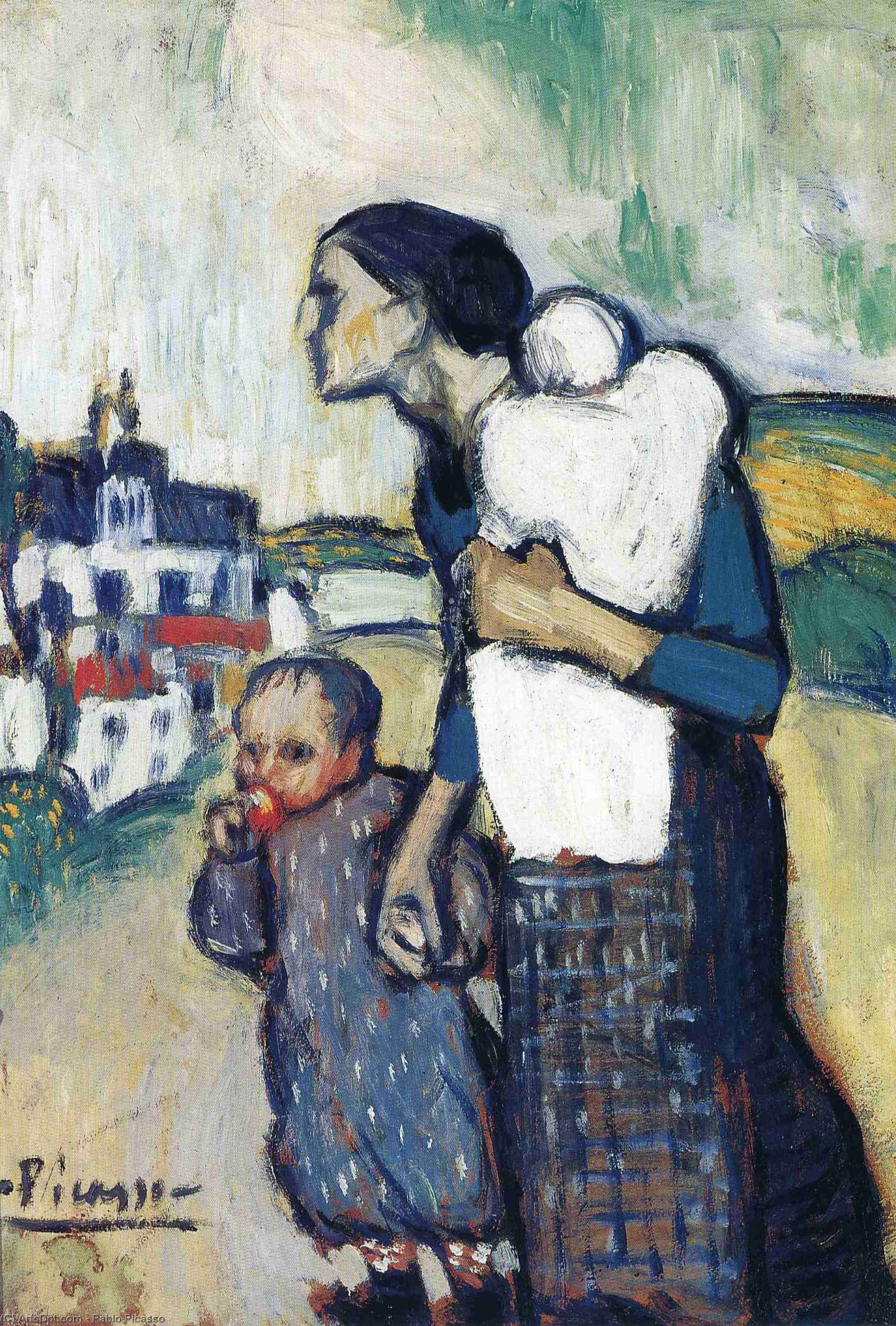 La Madre Guiando A Dos Niños — Pablo Picasso