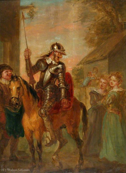 Scene From 'don Quixote' The Arrival At The Supposed Castle — John Vanderbank