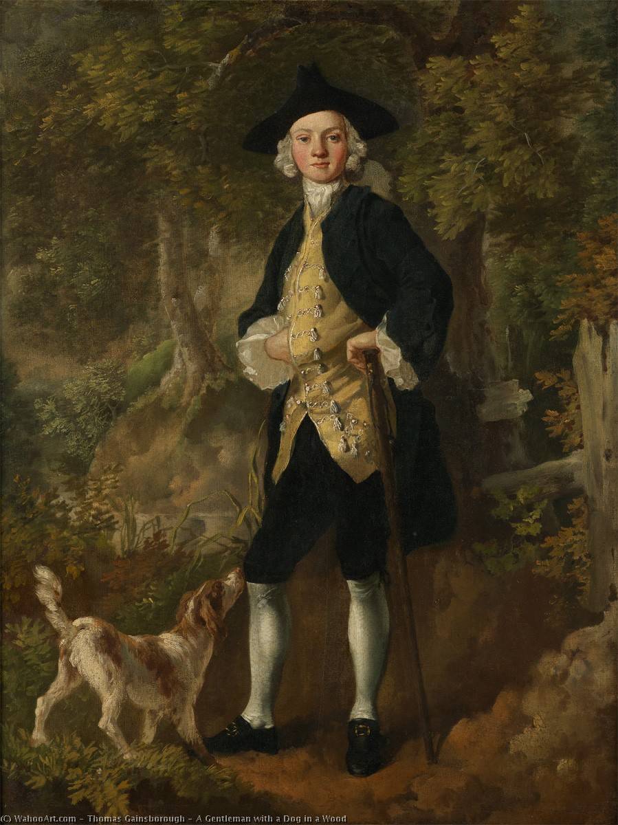 A Gentleman With A Dog In A Wood — Thomas Gainsborough