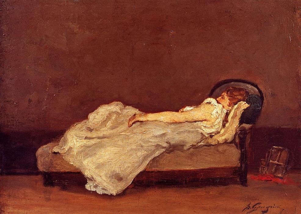 Mette Asleep On A Sova — Eugène Henri Paul Gauguin