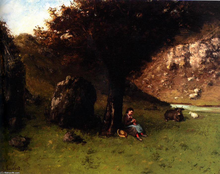 The Young Shepherdess — Gustave Courbet