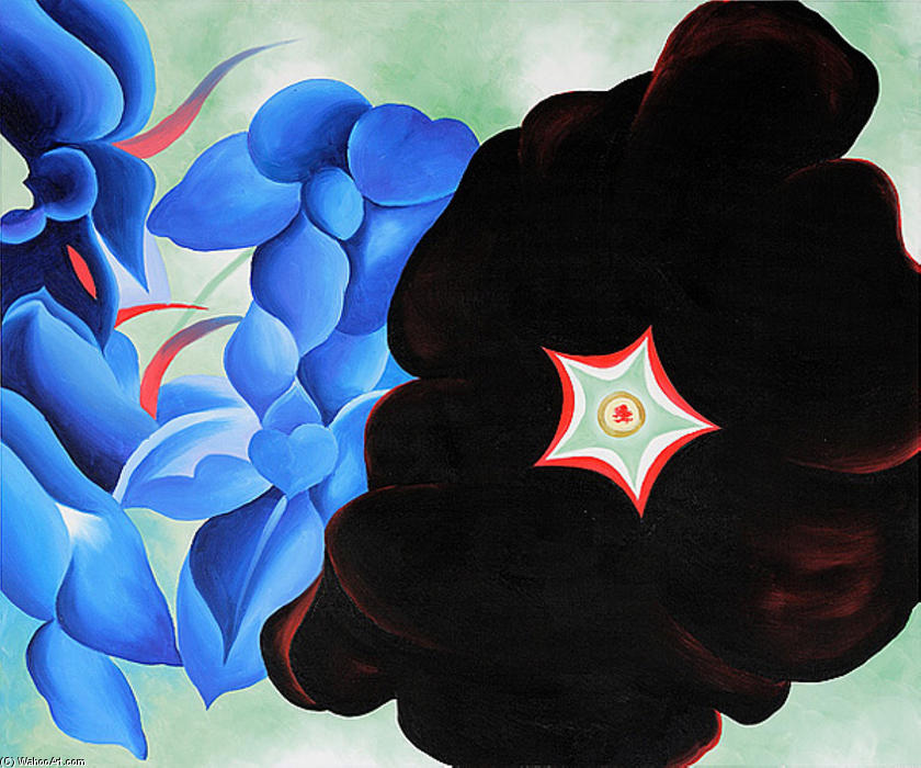 Black Hollyhock - Blue Larkspur — Georgia O'keeffe