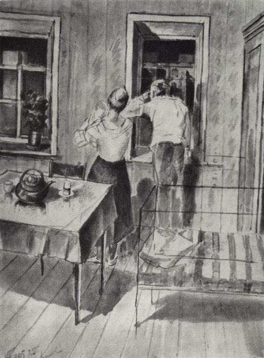 The First Sketch For The Painting In 1919 — Kuzma Petrov-vodkin