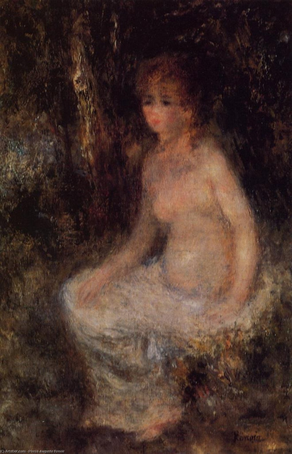 Nude Sitting In The Forest — Pierre-auguste Renoir