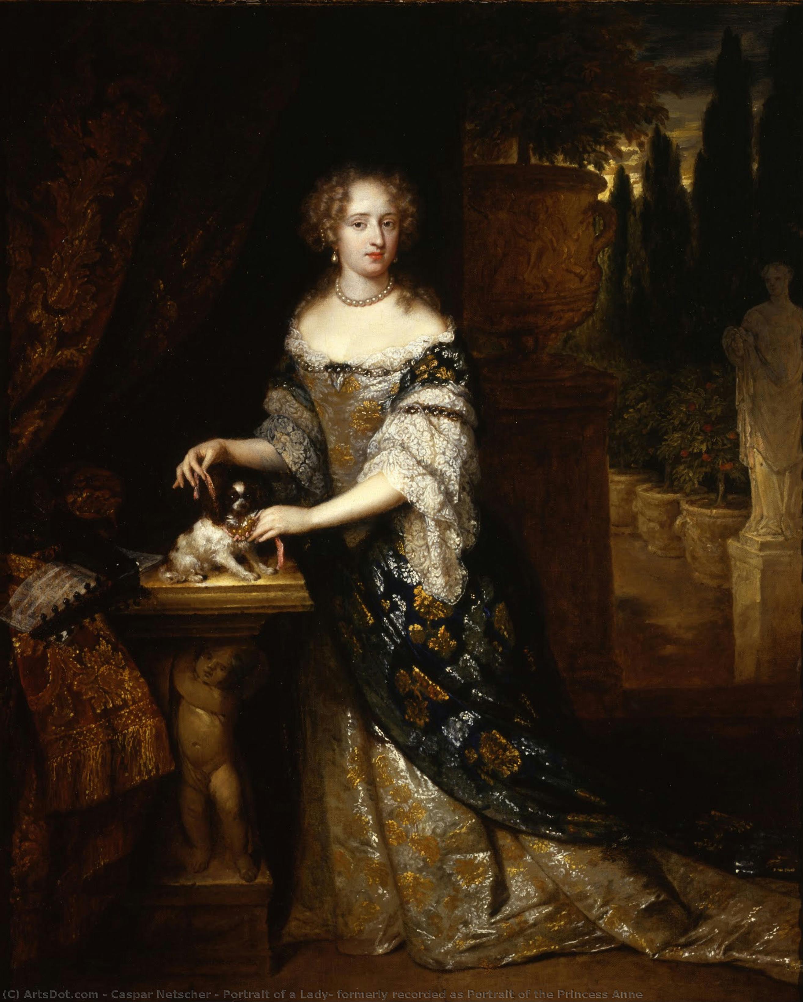 Portrait Of A Lady, Formerly Recorded As Portrait Of The Princess Anne — Caspar Netscher