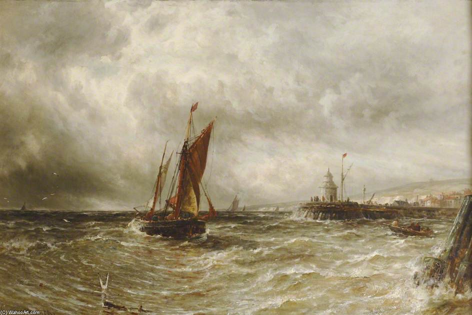 Fishing Boats Off Gorleston Harbour — Gustave De Breanski