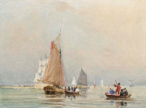 The Thames Estuary With Vessels Under Sail — David Cox
