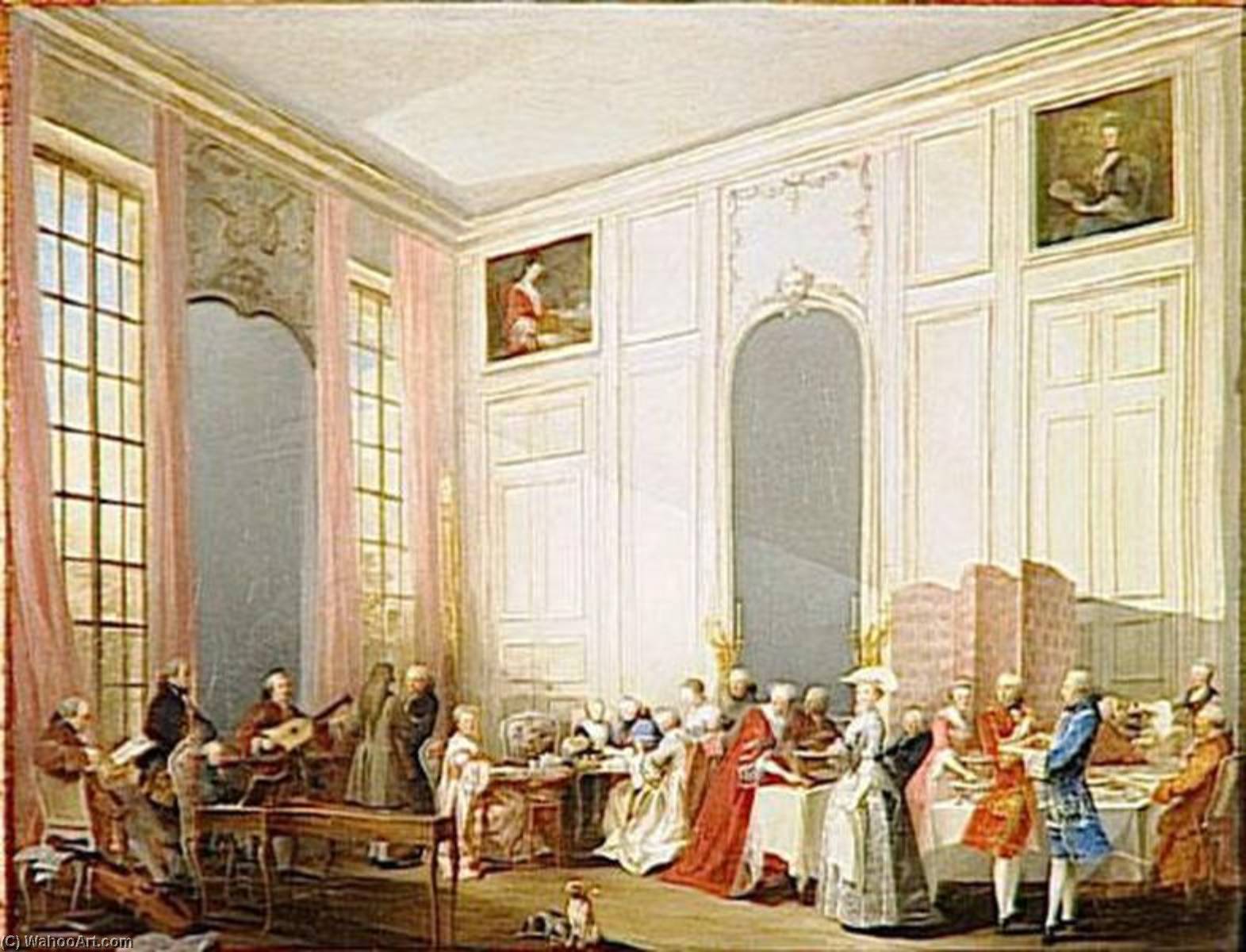 Le The A L'anglaise Dans Le Salon Des Quatre Glaces, Au Temple, Avec Toute La Cour Du Prince De Conti.1766 — Michel Barthélémy Ollivier