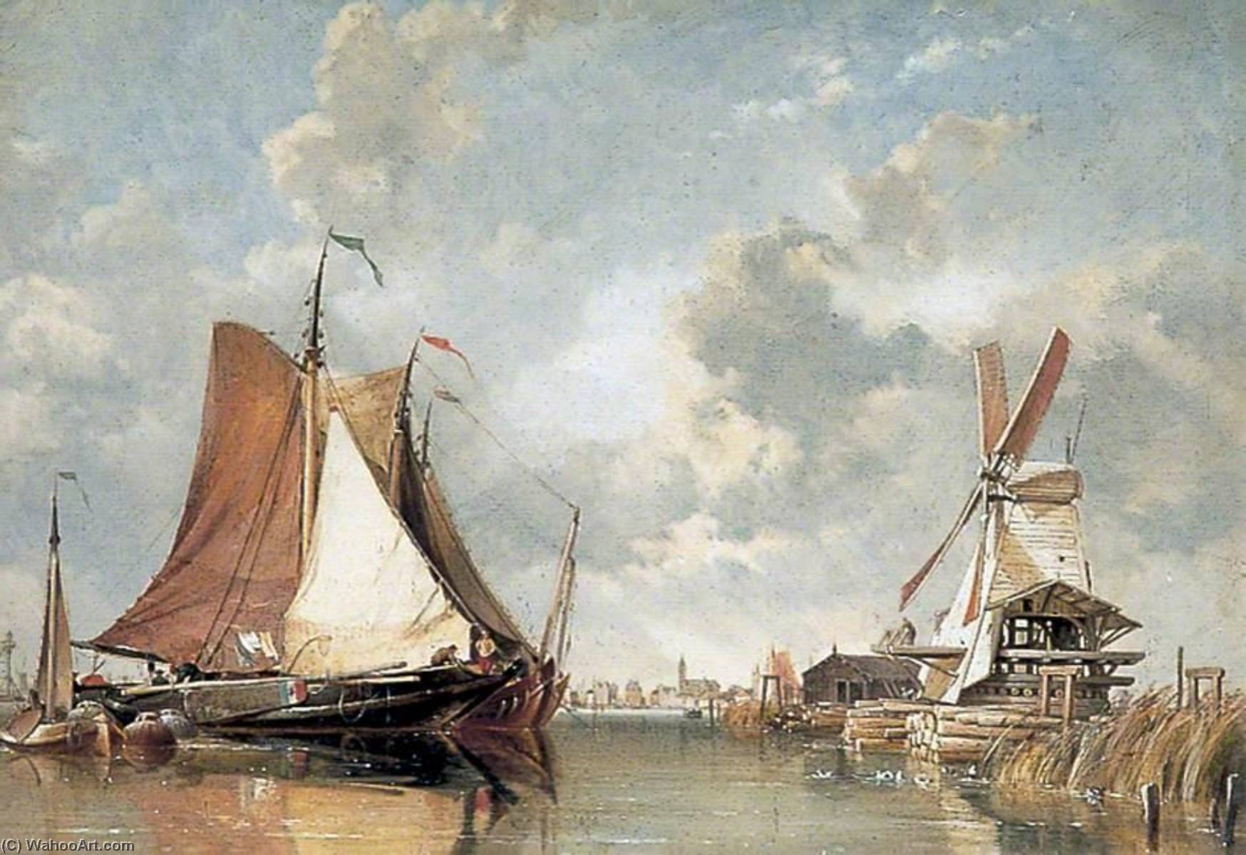 Dutch Saw Mill And Shipping On The Zuyder Zee — Edward William Cooke