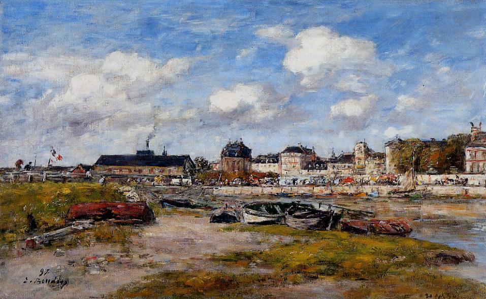 The Port Of Trouville, Low Tide — Eugène Louis Boudin