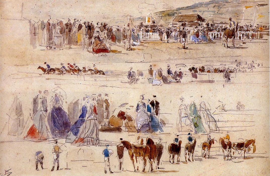 The Racetrack At Deauville — Eugène Louis Boudin