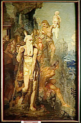 Moïse, En Vue De La Terre Promise Ôte Ses Sandales — Gustave Moreau