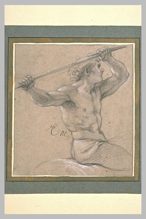 Cavalier Demi-nu, À Mi-jambes, De Profil — Charles Le Brun
