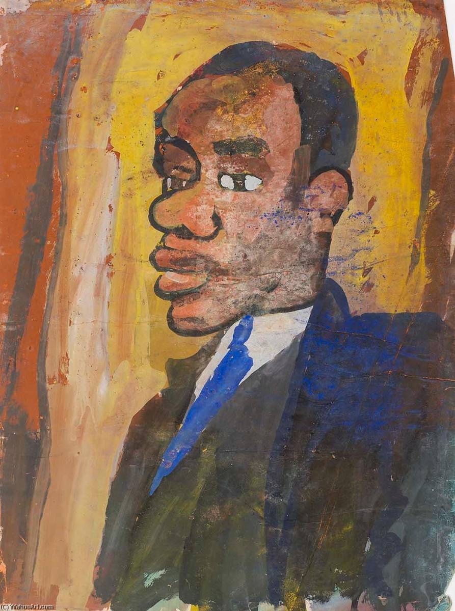 Man With Blue Necktie — William H. Johnson