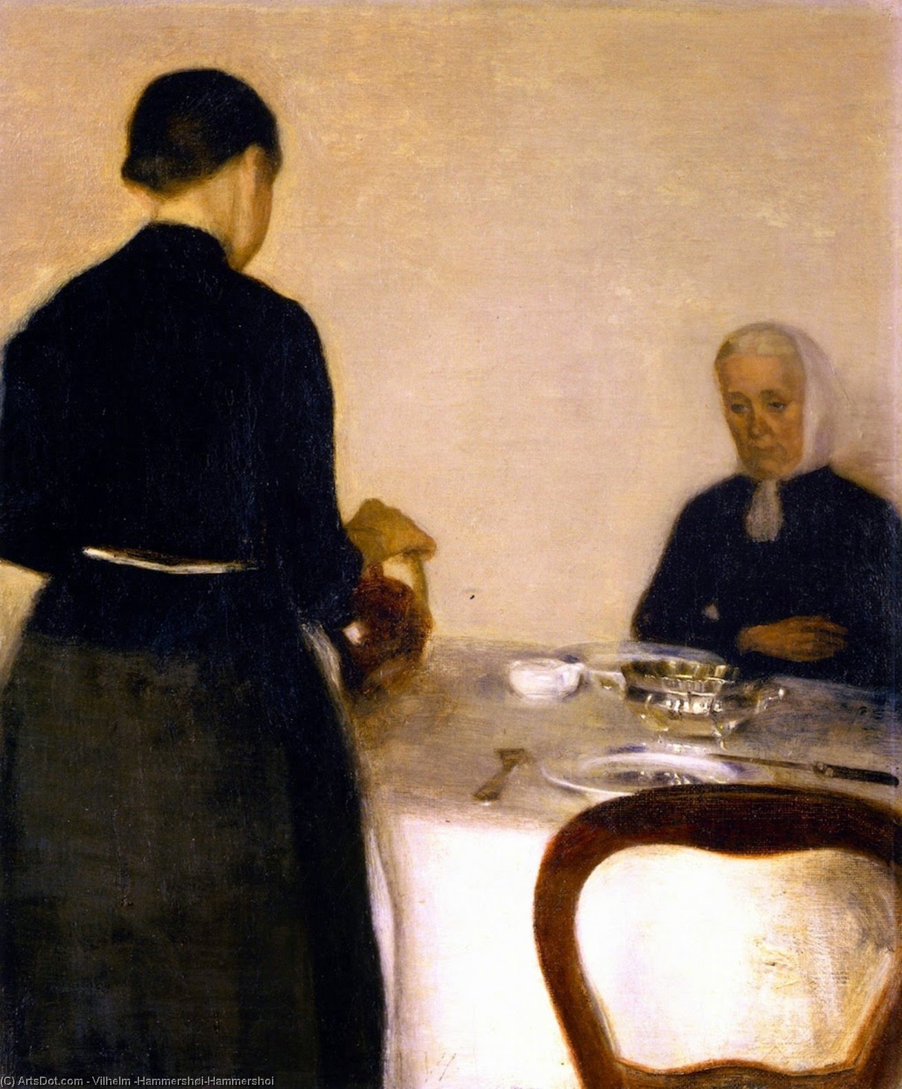 Interior With The Artist's Mother And Sister — Vilhelm Hammershøi