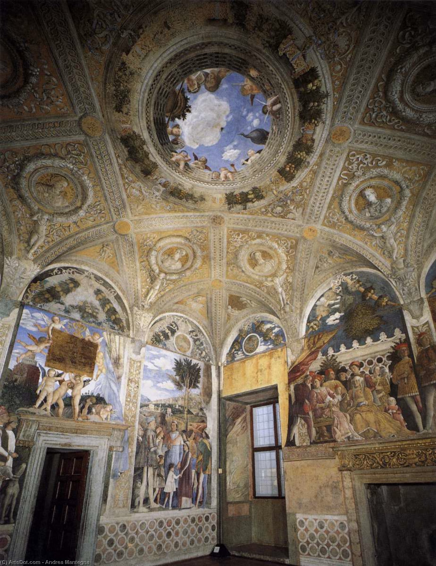 Ducalpalace - View Of The West And North Walls And The Ceiling — Andrea Mantegna