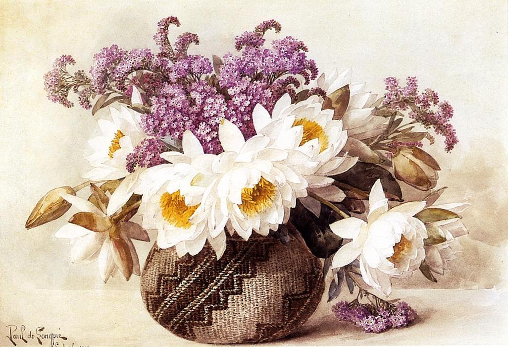 Flowers In An Indian Basket — Paul De Longpré