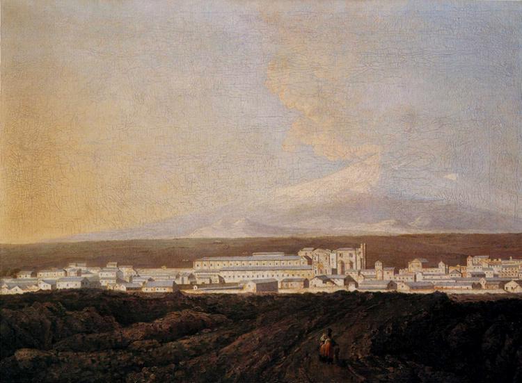 A View Of Mount Etna And A Nearby Town — Joseph Wright Of Derby