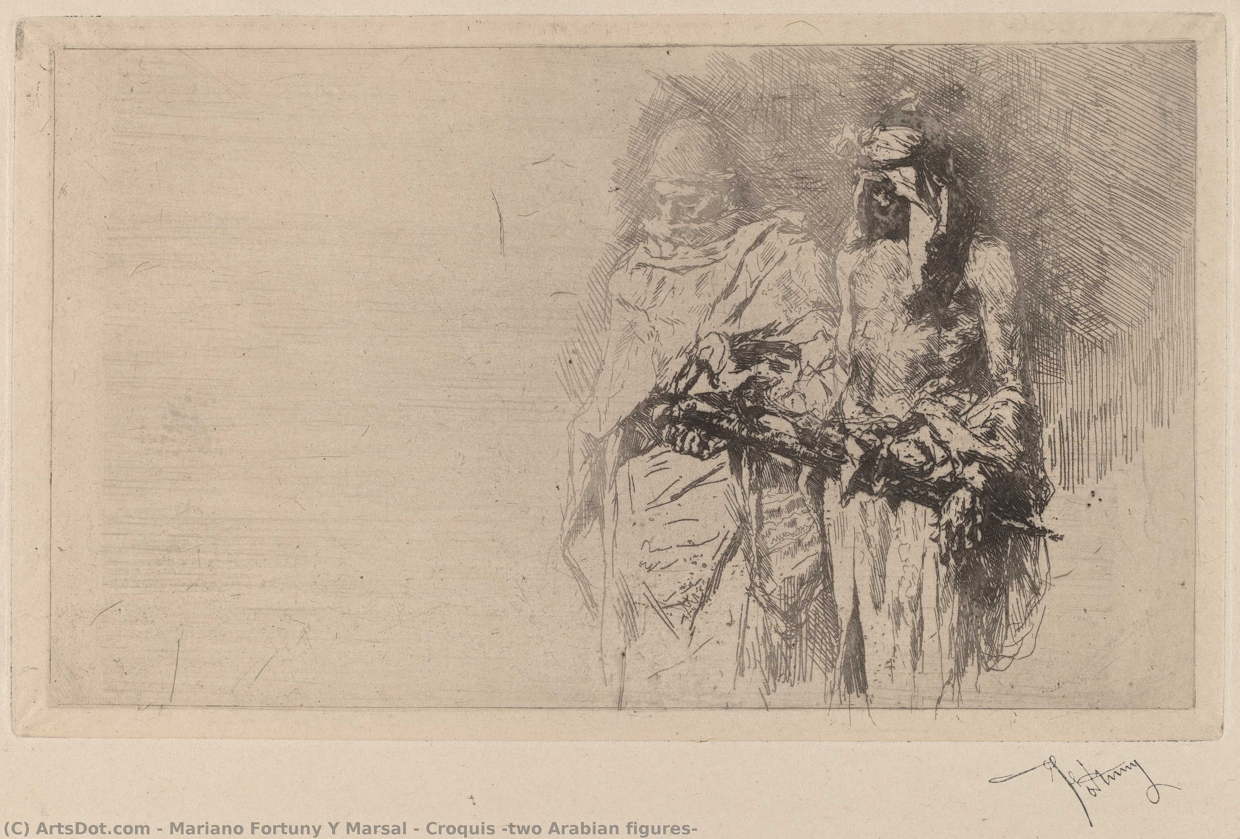 Croquis (two Arabian Figures) — Mariano Fortuny Y Marsal