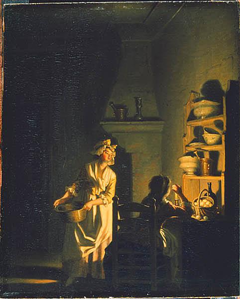 Testing Eggs. Interior Of A Kitchen — Pehr Hilleström