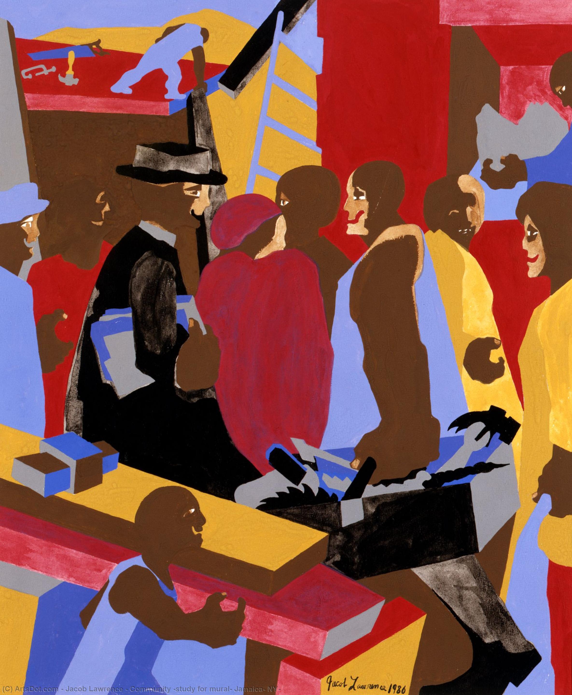 Community (study For Mural, Jamaica, Ny) — Jacob Lawrence