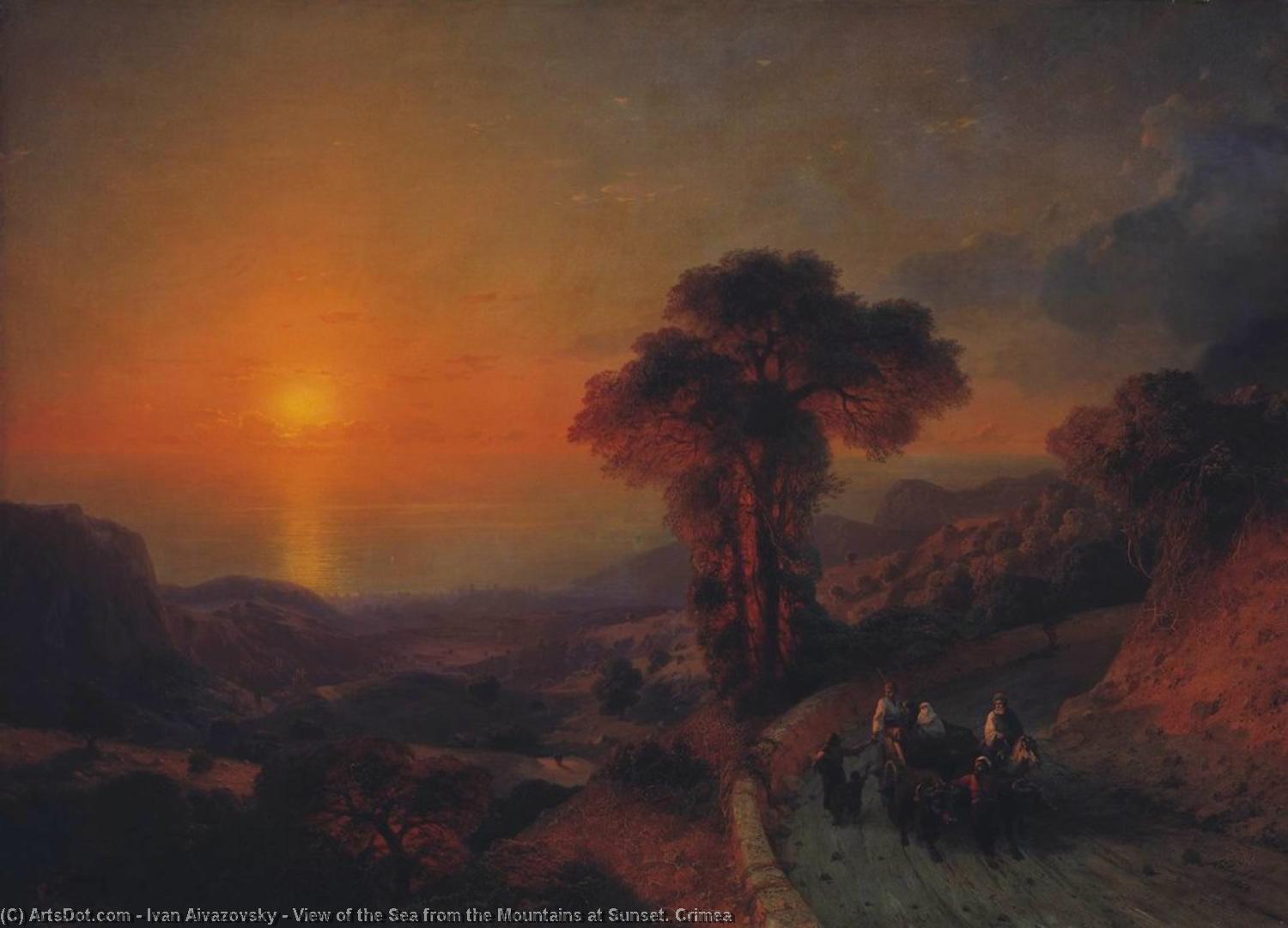 View Of The Sea From The Mountains At Sunset. Crimea — Ivan Konstantinovich Aivazovsky