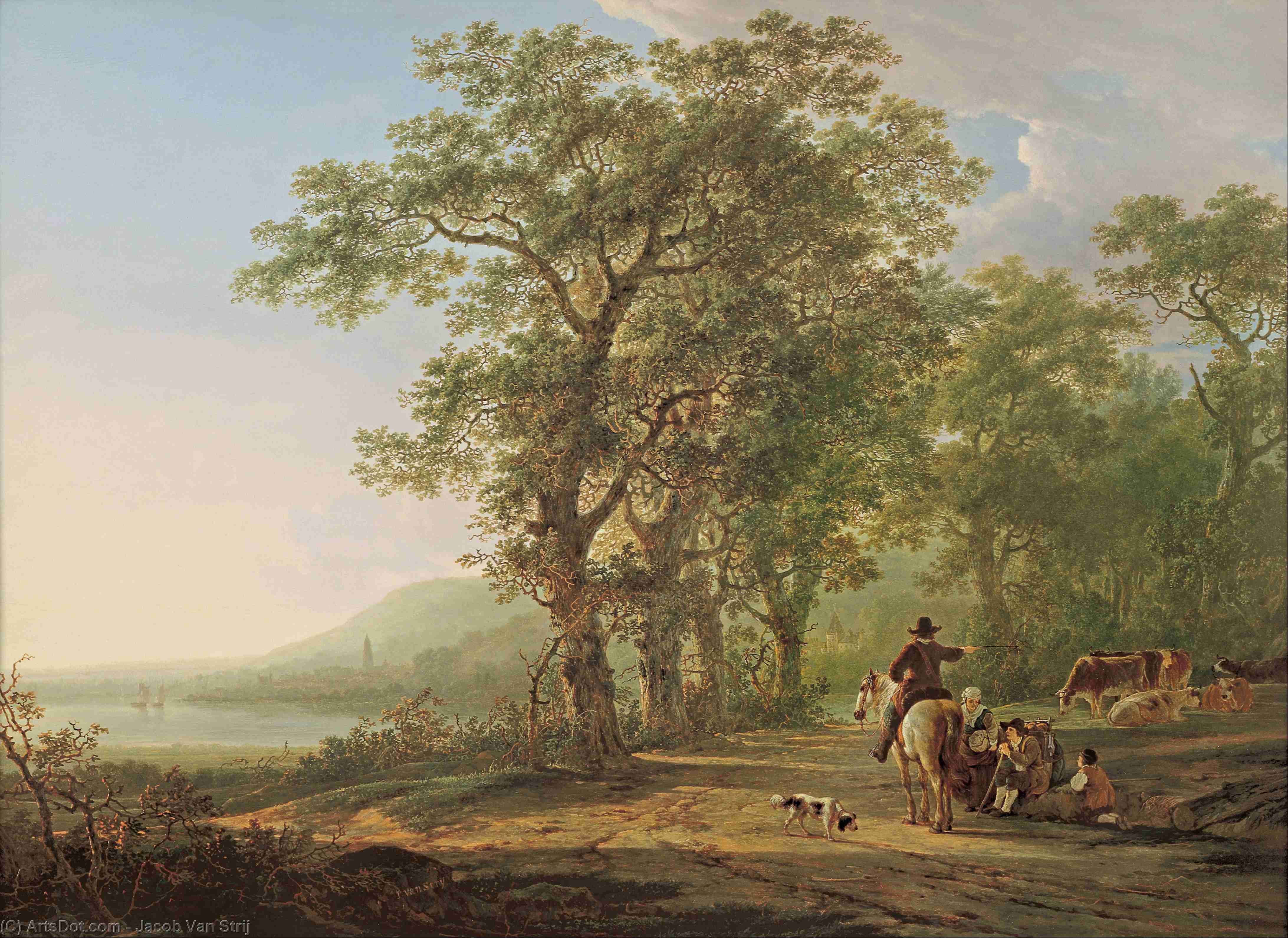 Figures In A Forest Landscape — Jacob Van Strij Dordrecht
